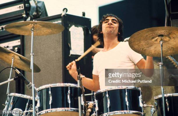 Keith Moon of The Who performs on stage in Paris, 9th September 1972.
