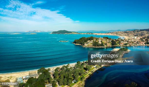 ladeira beach and camping grounds, rias baixas, spain - vigo fotografías e imágenes de stock