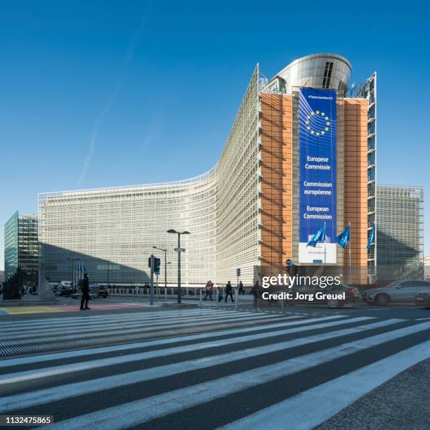 berlaymont building, headquarters of the european commission - eec headquarters stock pictures, royalty-free photos & images