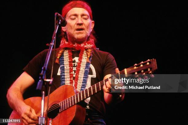 Willie Nelson performs on stage in New York, 1979.