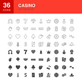 Casino Line Web Glyph Icons