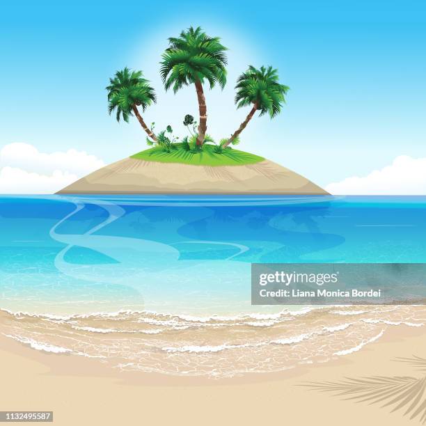 tropical island - romania landscape stock illustrations