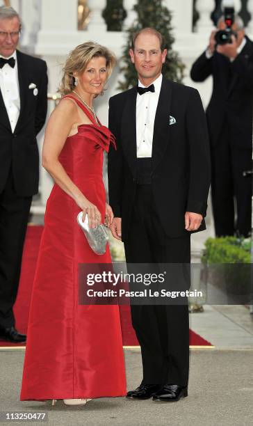 Sophie, Countess of Wessex, and Prince Edward, Earl of Wessex, attend a gala pre-wedding dinner held at the Mandarin Oriental Hyde Park on April 28,...