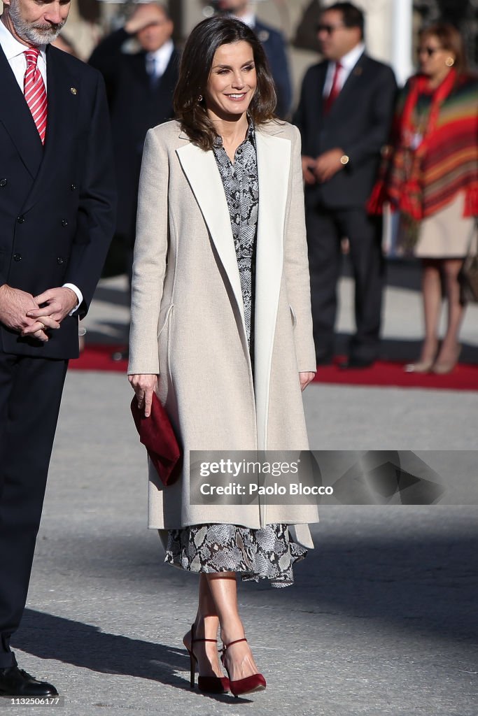 Spanish Royals Receive President Of Peru