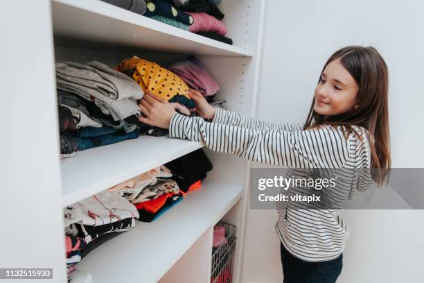 what to wear today? - childrens closet stock pictures, royalty-free photos & images