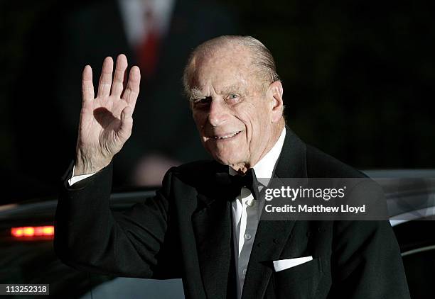 Prince Philip, Duke of Edinburgh, attends a gala pre-wedding dinner held at the Mandarin Oriental Hyde Park on April 28, 2011 in London, England.