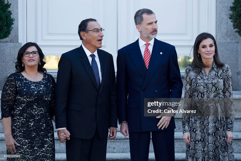 Spanish Royals Host An Official Lunch For President Of Peru And His Wife