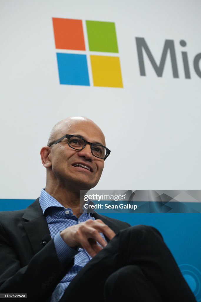 Volkswagen And Microsoft CEOs Hold "Fireside Chat"