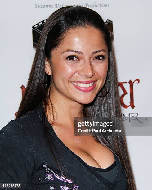 Playboy Playmate Pilar Lastra attends the premiere party for the "Breath Of Time" music video by the Rock Band Paperback Hero at Hard Rock Cafe -...