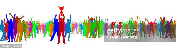 crowd (all people are complete and moveable) - young audience clapping stock illustrations