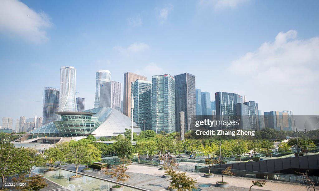 The Aerial View of Hangzhou city
