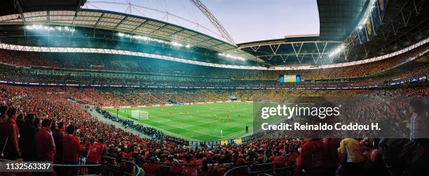 General view of Wembley Stadium during the UEFA Champions League Final between Borussia Dortmund and FC Bayern Munich on May 25, 2013 in London,...