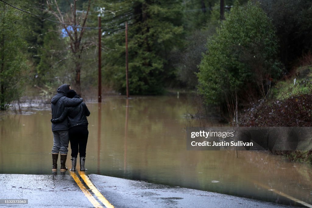 Sonoma County Town Of Guerneville Inundated With Flood Waters From "Atmospheric River" Weather System