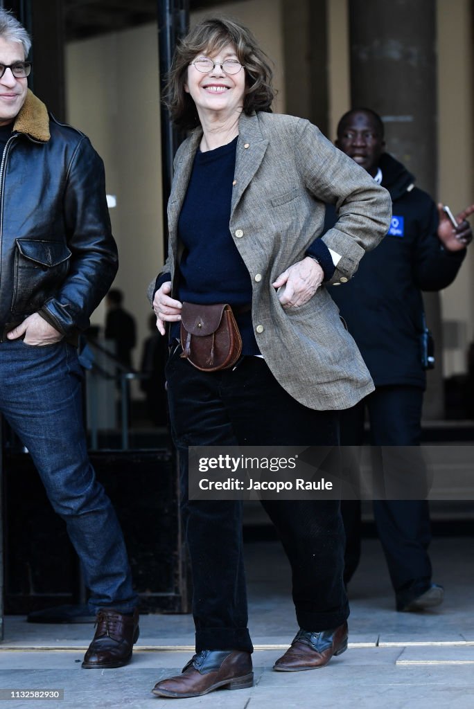 Jane Birkin is seen arriving at Dries van Noten fashion show during News  Photo - Getty Images