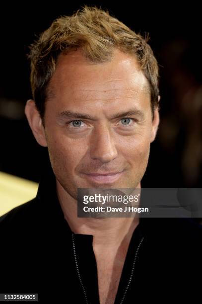 Jude Law attends the "Captain Marvel European Gala" held at The Curzon Mayfair on February 27, 2019 in London, England.