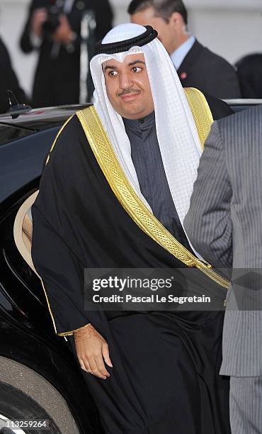 Sheikh Ahmad Hmoud Al-Sabah of Kuwait attends a gala pre-wedding dinner held at the Mandarin Oriental Hyde Park on April 28, 2011 in London, England.