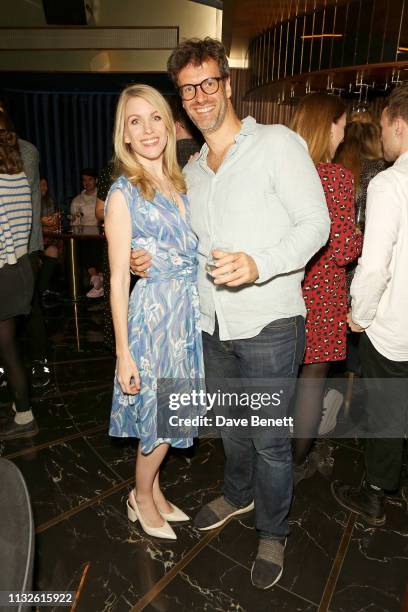 Rachel Parris and Marcus Brigstocke attend a party hosted by Gina Martin and Ryan Whelan to celebrate the Royal ascent into law of the Voyeurism...