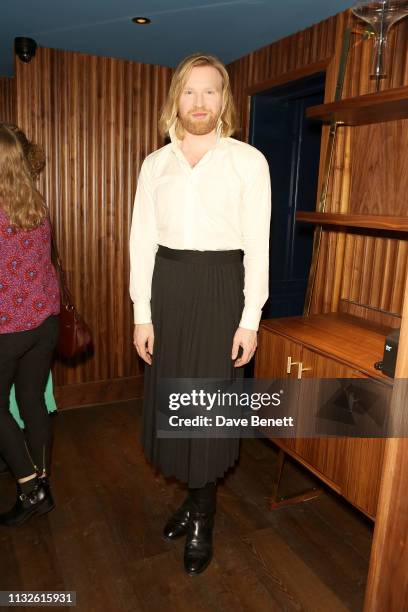 Henry Conway attends a party hosted by Gina Martin and Ryan Whelan to celebrate the Royal ascent into law of the Voyeurism Bill, making upskirting...
