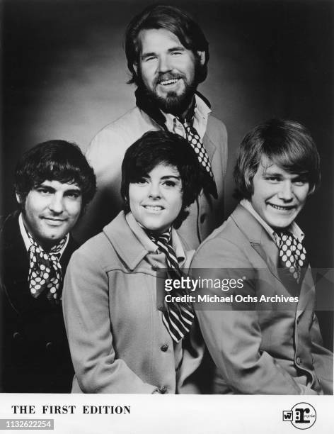 Kenny Rogers, Mike Settle, Mickey Jones and Mary Arnold of "Kenny Rogers & The First Edition" portrait 1969.