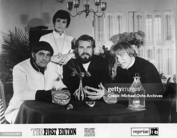 Kenny Rogers, Mike Settle, Terry Williams, Thelma Camacho of "Kenny Rogers & The First Edition" portrait in 1967.