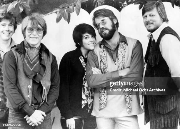 Terry Williams, Mickey Jones, Mary Arnold, and Kenny Rogers of "Kenny Rogers & The First Edition" portrait 1970.