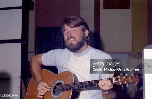 Kenny Rogers of "Kenny Rogers & The First Edition" recording in the studio on July 7, 1968 in Los Angeles.