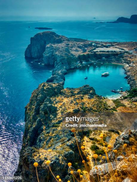 lindos acropolis - rhodes,_new_south_wales stock pictures, royalty-free photos & images