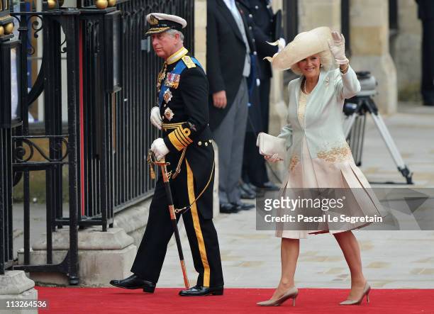 Prince Charles, Prince of Wales and Camilla, Duchess of Cornwall arrive to attend the Royal Wedding of Prince William to Catherine Middleton at...