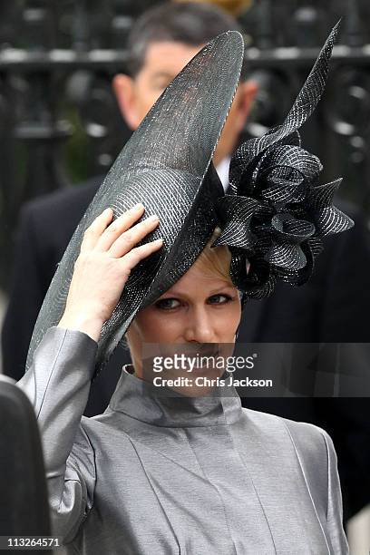 Zara Phillips arrives to attend the Royal Wedding of Prince William to Catherine Middleton at Westminster Abbey on April 29, 2011 in London, England....