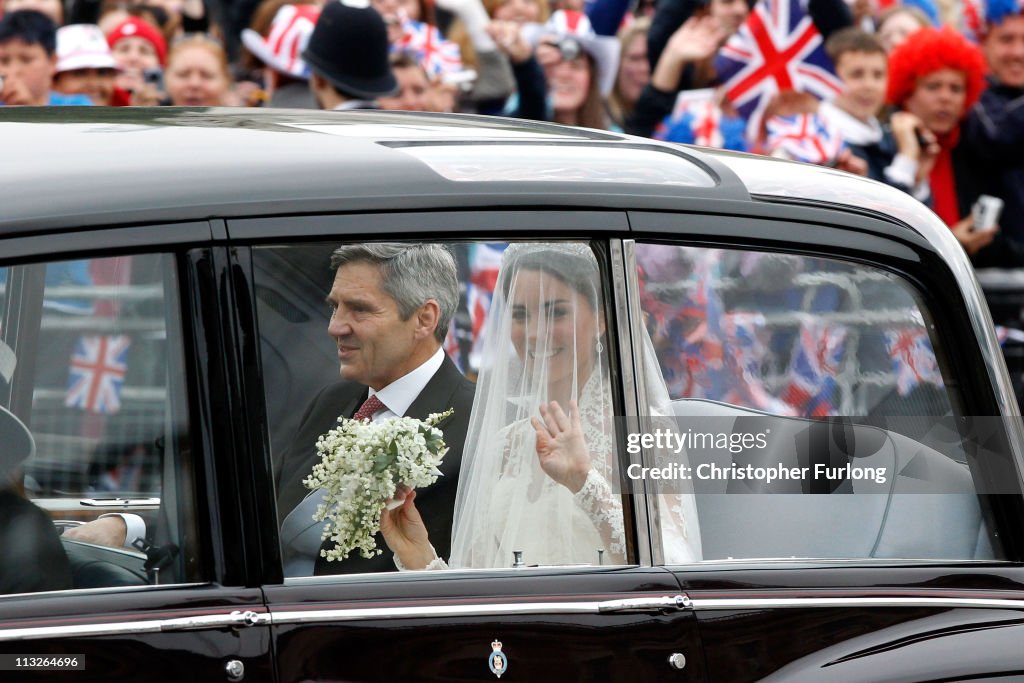 Royal Wedding - Wedding Guests And Party Make Their Way To Westminster Abbey