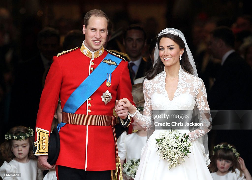 Royal Wedding - Carriage Procession To Buckingham Palace And Departures