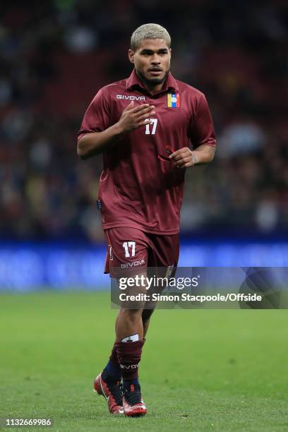 Josef Martinez of Venezuela looks on during the international friendly match between Argentina and Venezuela at Estadio Wanda Metropolitano on March...