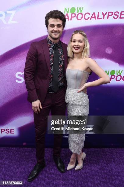 Beau Mirchoff and Kelli Berglund attend the "Now Apocalypse" Los Angeles Premiere at Hollywood Palladium on February 27, 2019 in Los Angeles,...