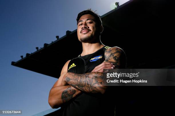 Ben Lam poses during a Hurricanes captain's run at Central Energy Trust Arena on February 28, 2019 in Palmerston North, New Zealand.