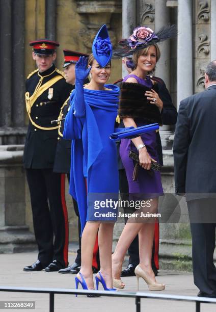 Tara Palmer-Tomkinson arrives to attend the Royal Wedding of Prince William to Catherine Middleton at Westminster Abbey on April 29, 2011 in London,...