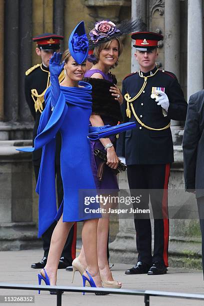 Tara Palmer-Tomkinson arrives to attend the Royal Wedding of Prince William to Catherine Middleton at Westminster Abbey on April 29, 2011 in London,...