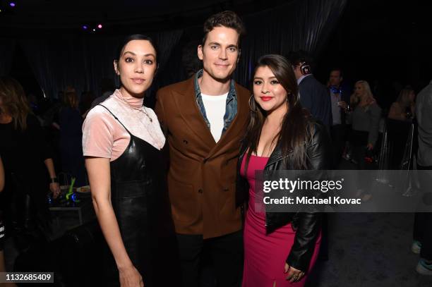 Mishel Prada, Matt Bomer, and Chelsea Rendon attend the "Now Apocalypse" Los Angeles Premiere after party at Hollywood Palladium on February 27, 2019...