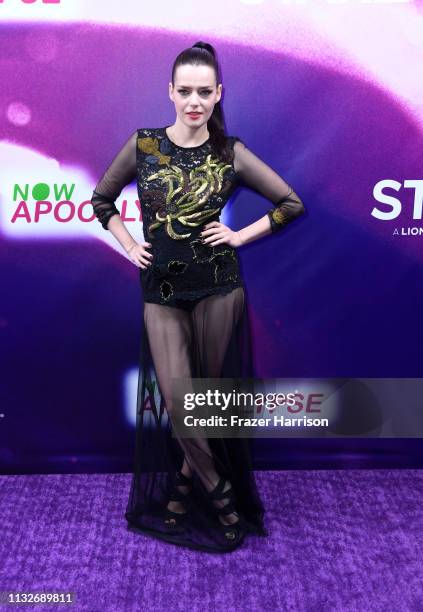 Roxane Mesquida, attends the 'Now Apocalypse' Los Angeles Premiere at Hollywood Palladium on February 27, 2019 in Los Angeles, California.
