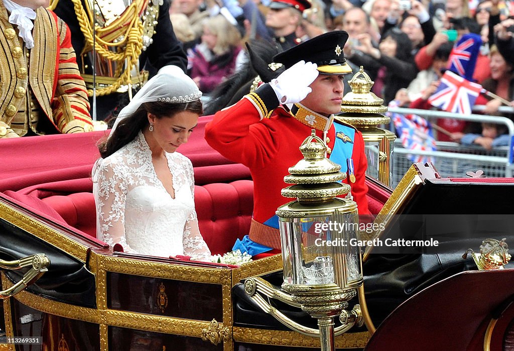 Royal Wedding - Carriage Procession To Buckingham Palace And Departures