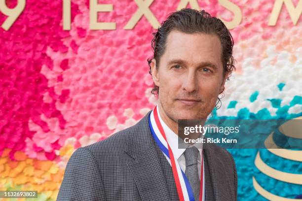 Honoree Matthew McConaughey attends the 2019 Texas Medal Of Arts Awards at the Long Center for the Performing Arts on February 27, 2019 in Austin,...