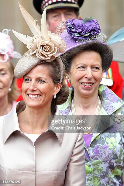 Sophie, Countess of Wessex and Princess Anne, The Princess Royal following the marriage of Prince William, Duke of Cambridge and Catherine, Duchess...