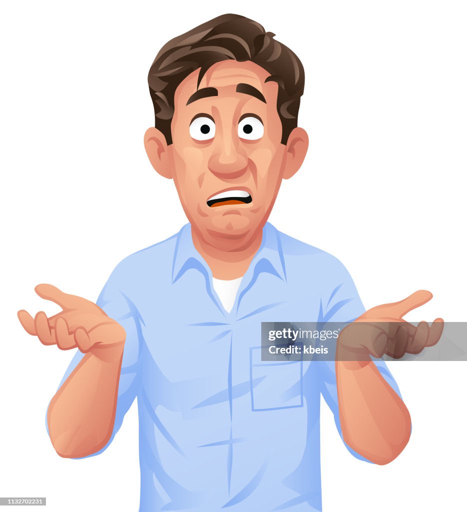 Confused Young Man Shrugging His Shoulders
