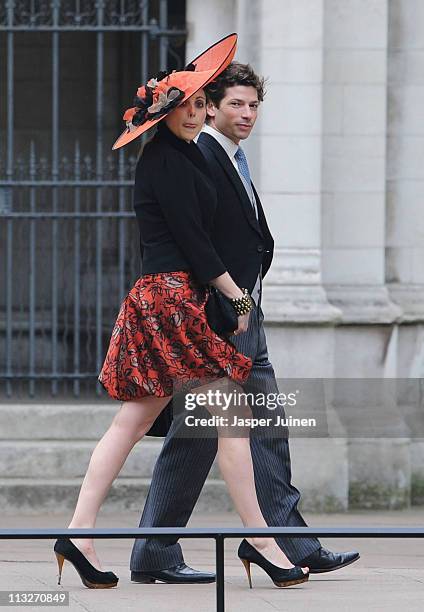 Sam Waley-Cohen and Annabel Ballin arrive to attend the Royal Wedding of Prince William to Catherine Middleton at Westminster Abbey on April 29, 2011...