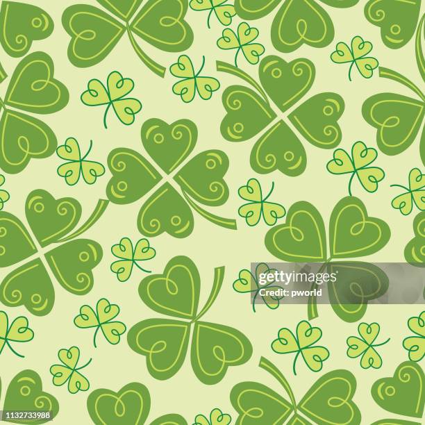 st. patrick's day seamless pattern with clover . - pub background stock illustrations