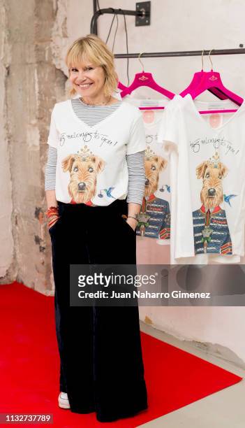 Eugenia Martinez de Irujo attends 'Camiseta Querer Limited Edition By The Extreme Collection' photocall at The Extreme Collection store on February...