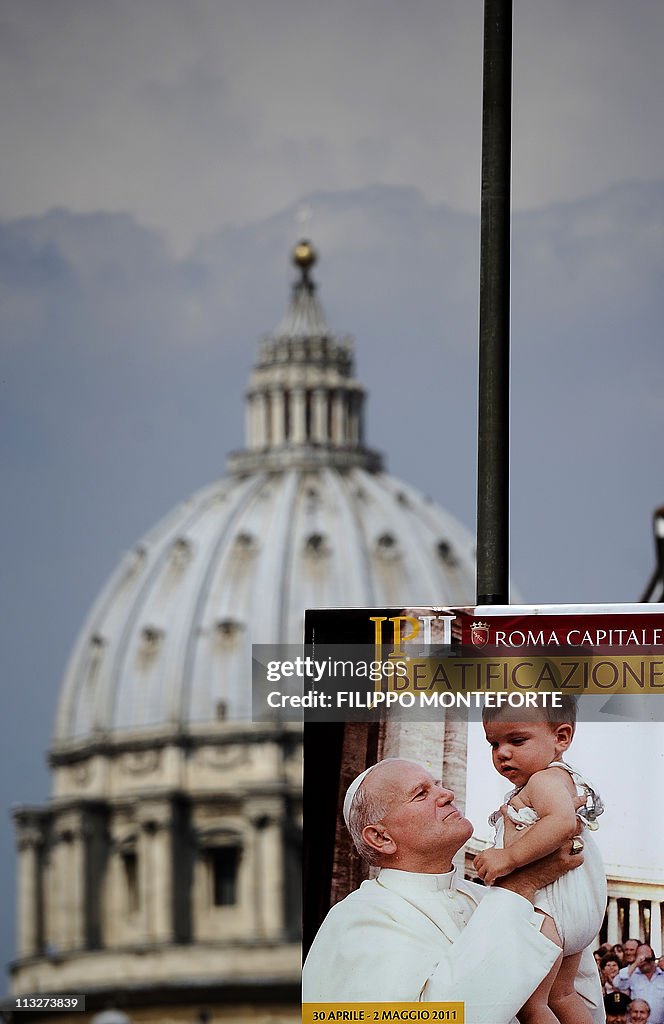 A photo showing late Pope John Paul II h