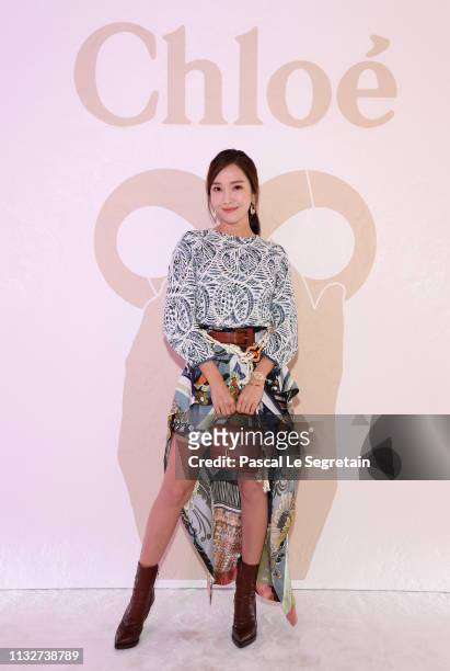 Jessica Jung attends the Chloe show as part of the Paris Fashion Week Womenswear Fall/Winter 2019/2020 on February 28, 2019 in Paris, France.