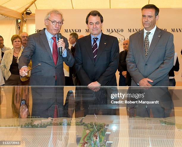 President of Catalunya Artur Mas and Mango President Isak Andic attend the 1st day of the construction ceremony for the new Mango Logistic Park to...