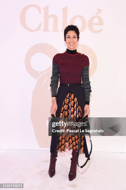 Yasmine Sewell attends the Chloe show as part of the Paris Fashion Week Womenswear Fall/Winter 2019/2020 on February 28, 2019 in Paris, France.