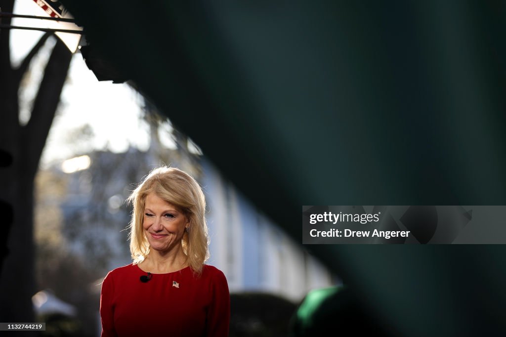 Sarah Sanders And Kellyanne Conway Address Media At The White House